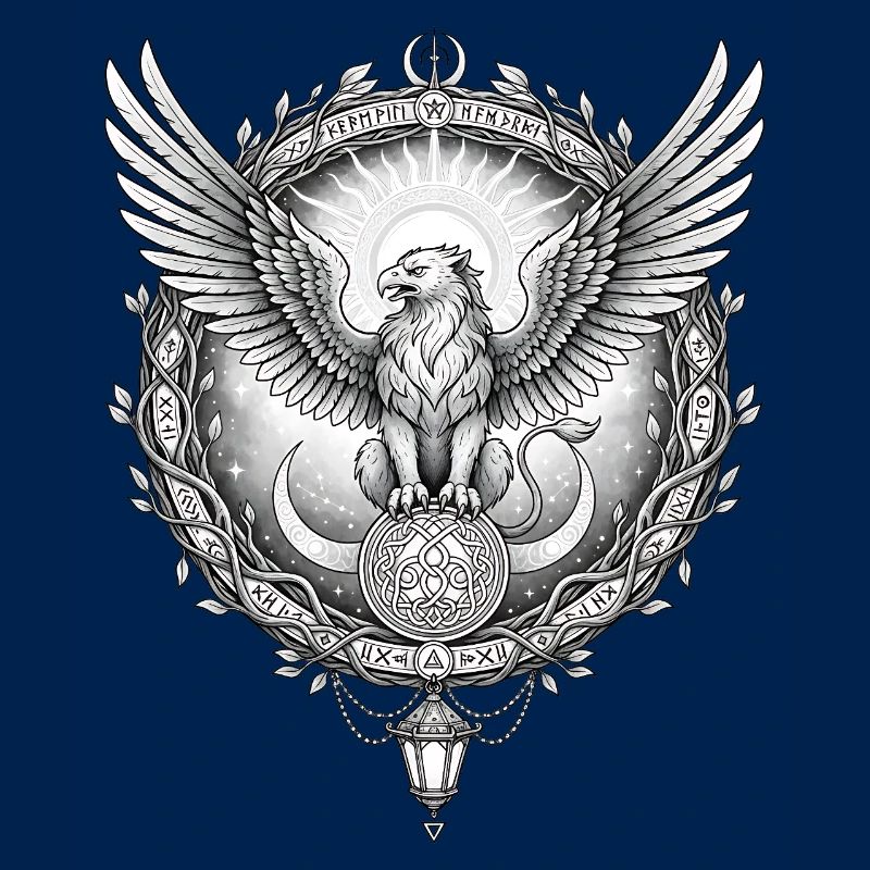 Cosmic Eagle with Rune Ring