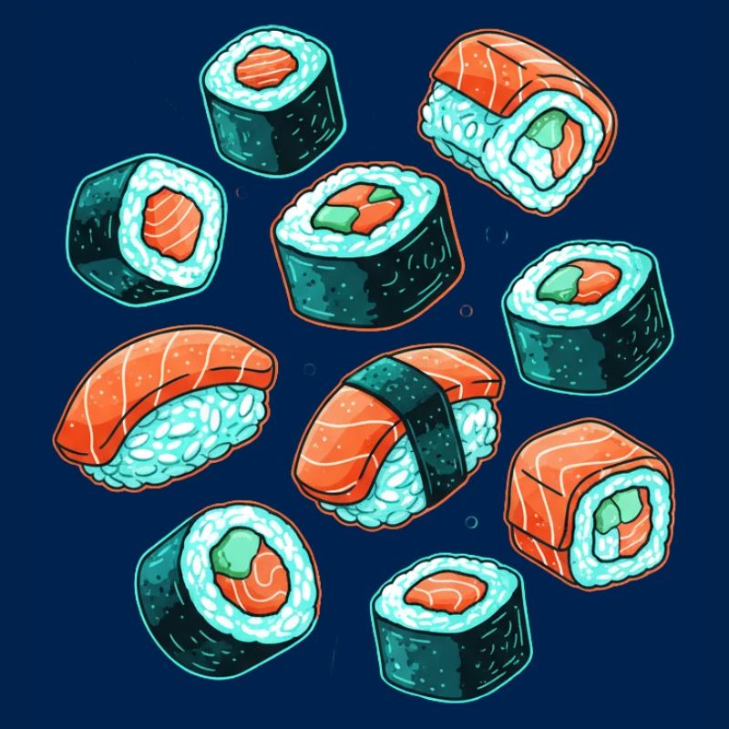 Sushi Pattern Cartoon Set