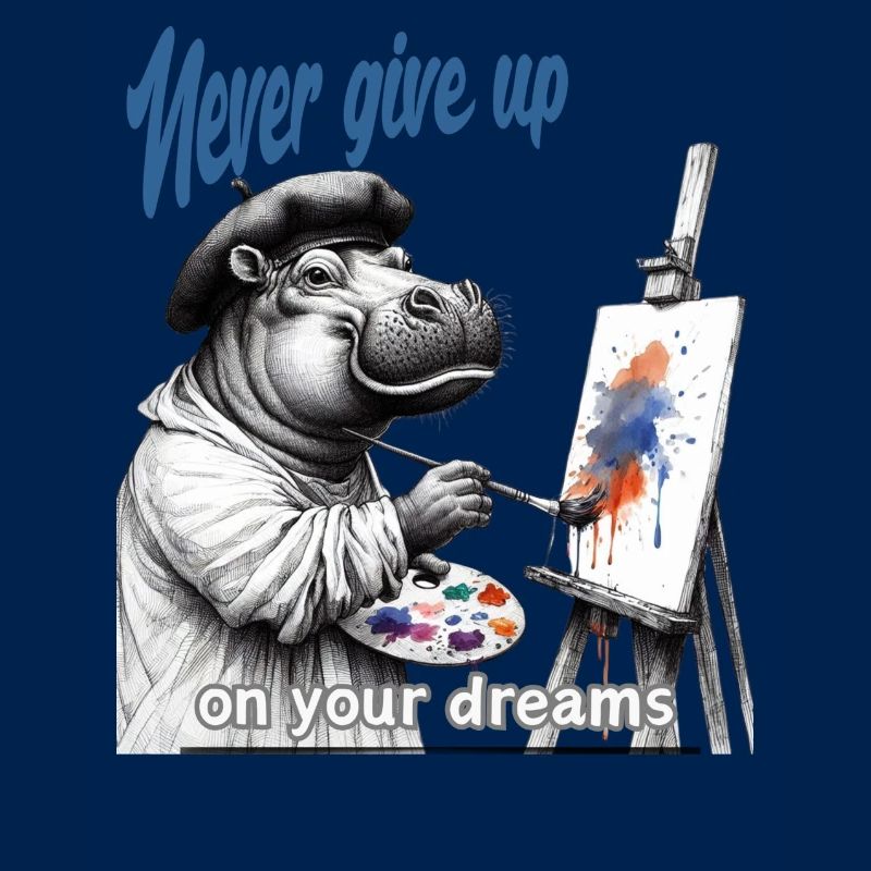 Gib niemals auf Painter Hippo