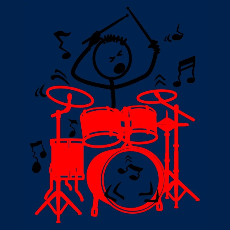 Stickmen Schlagzeuger rot