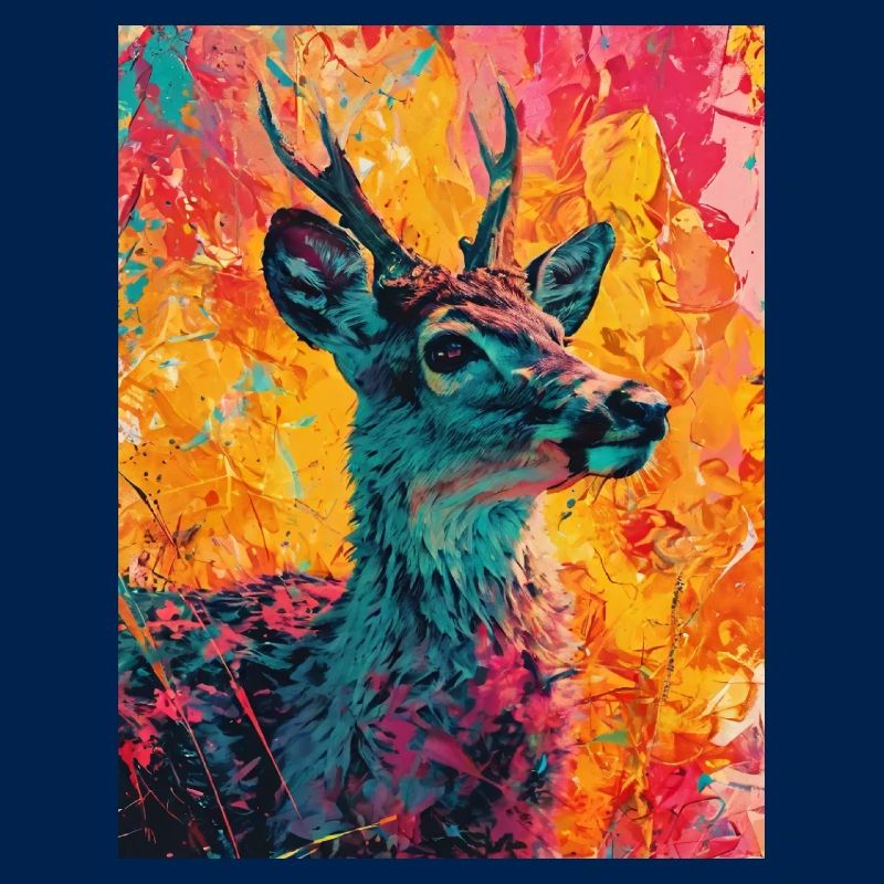 Deer in a colorful background