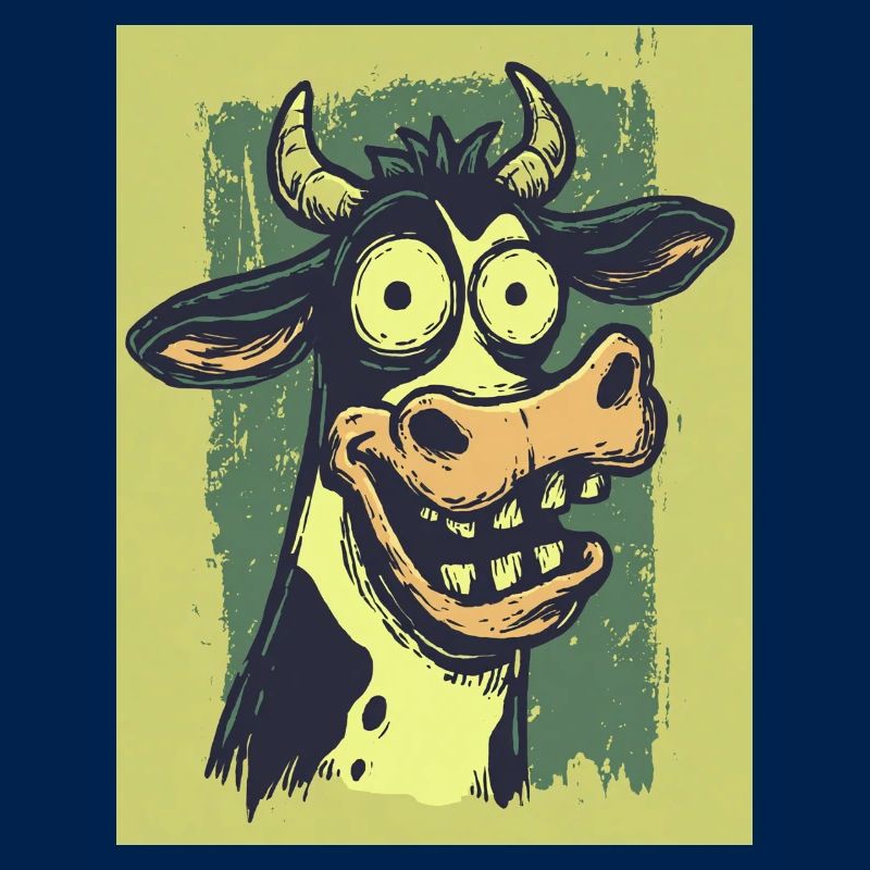 Grotesque Cow Comic Caricatures