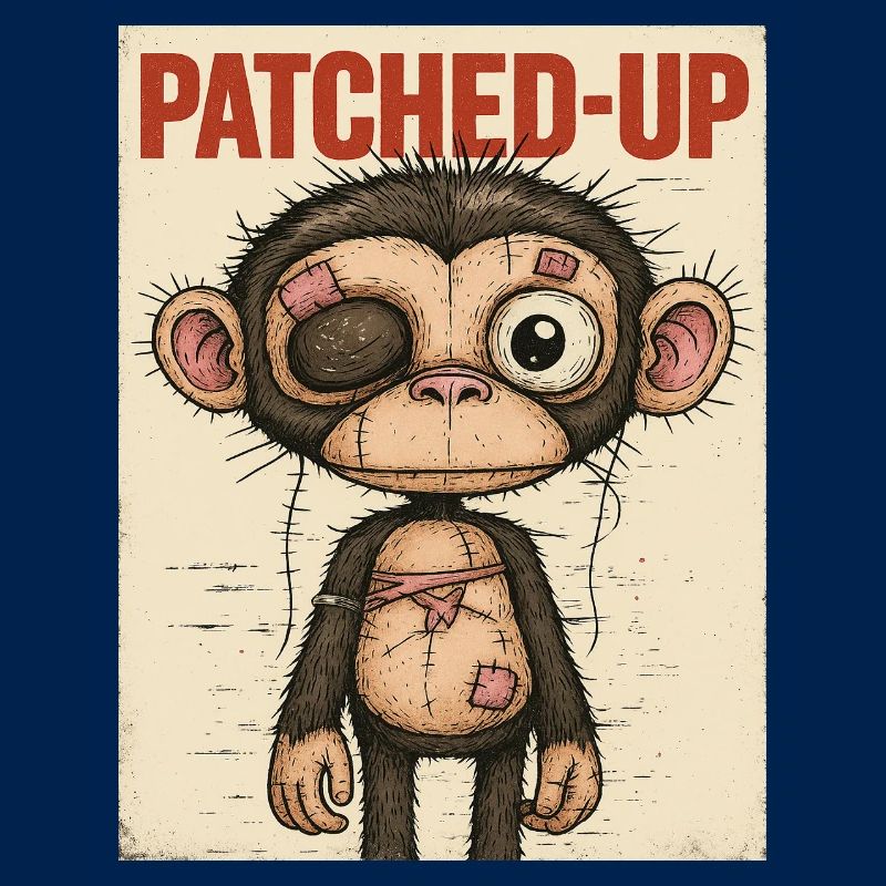 Patchwork Affe: Gepatcht und Tapfer