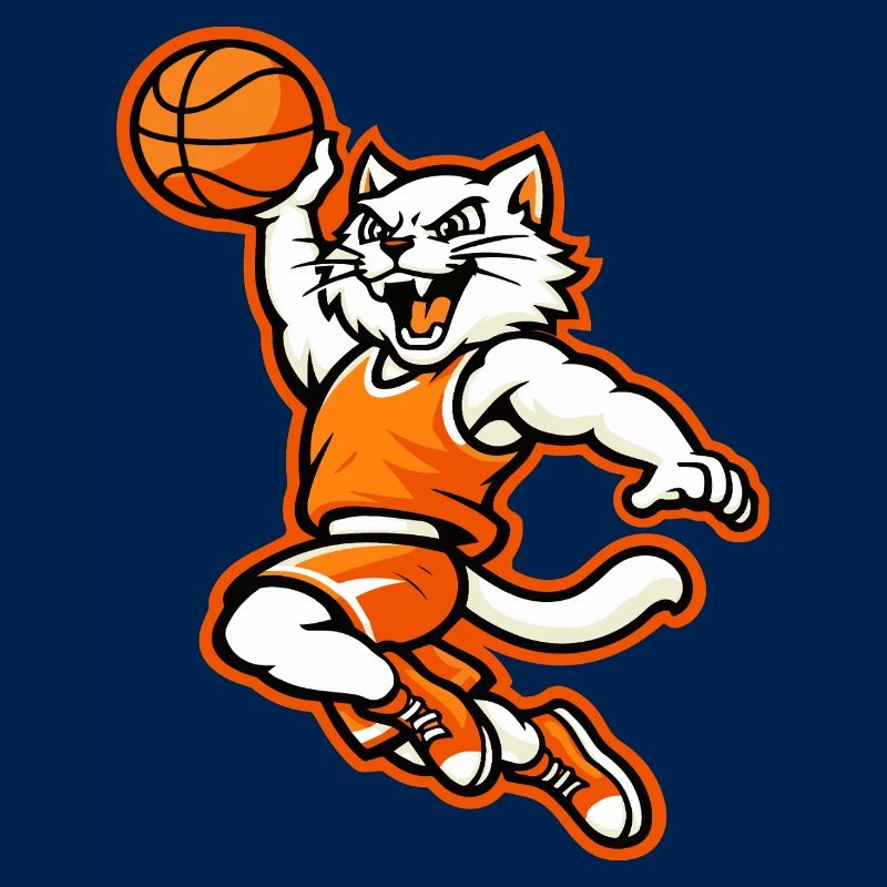Mascotte du Chat de Dunk de basket en colère