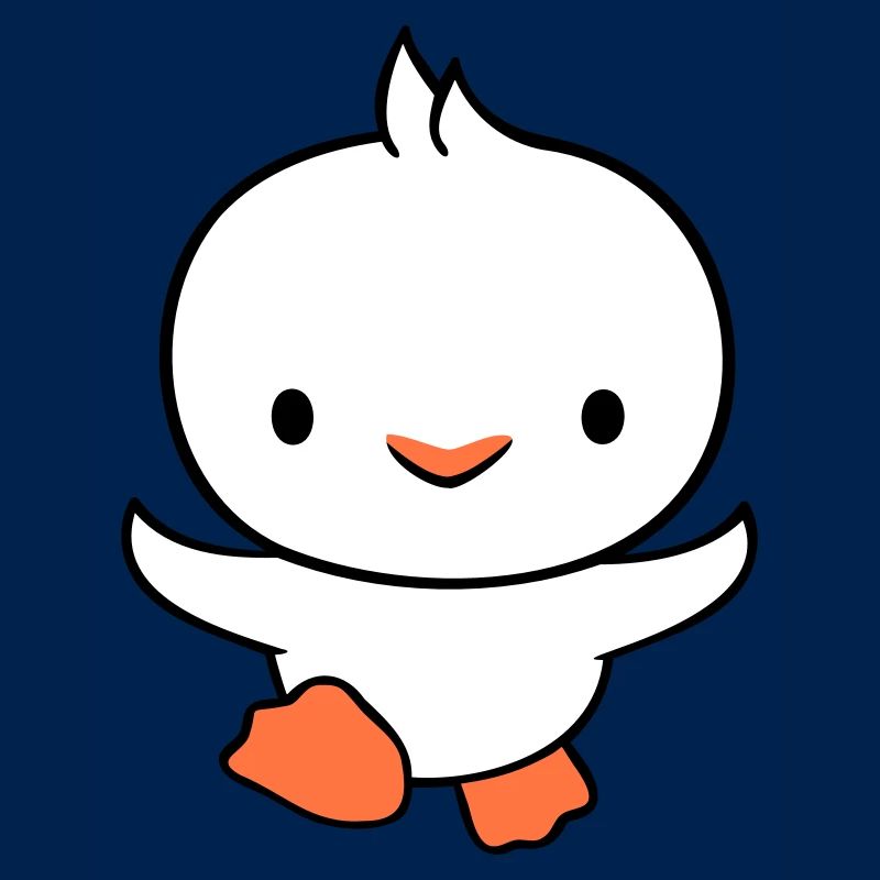 Duck running fast wants to fly cute flutter