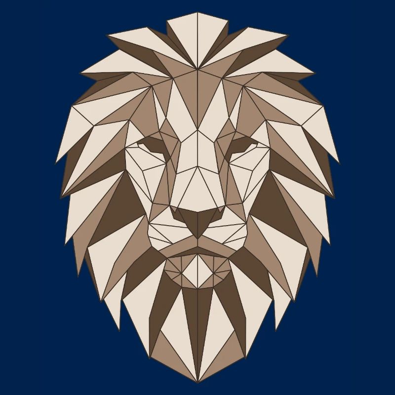 Geometric lion head