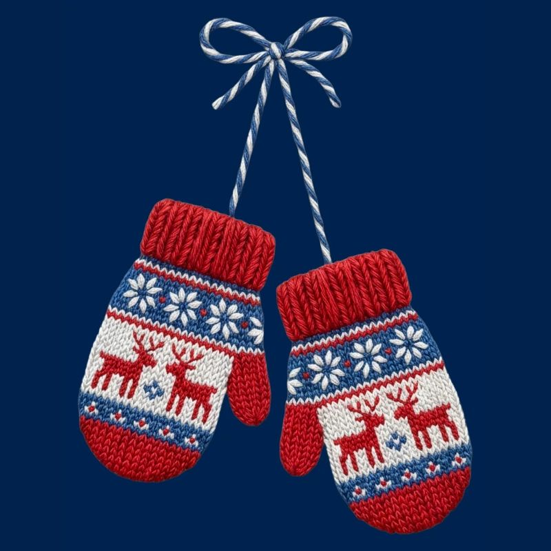Moufles de Noël brodée (imprimé)