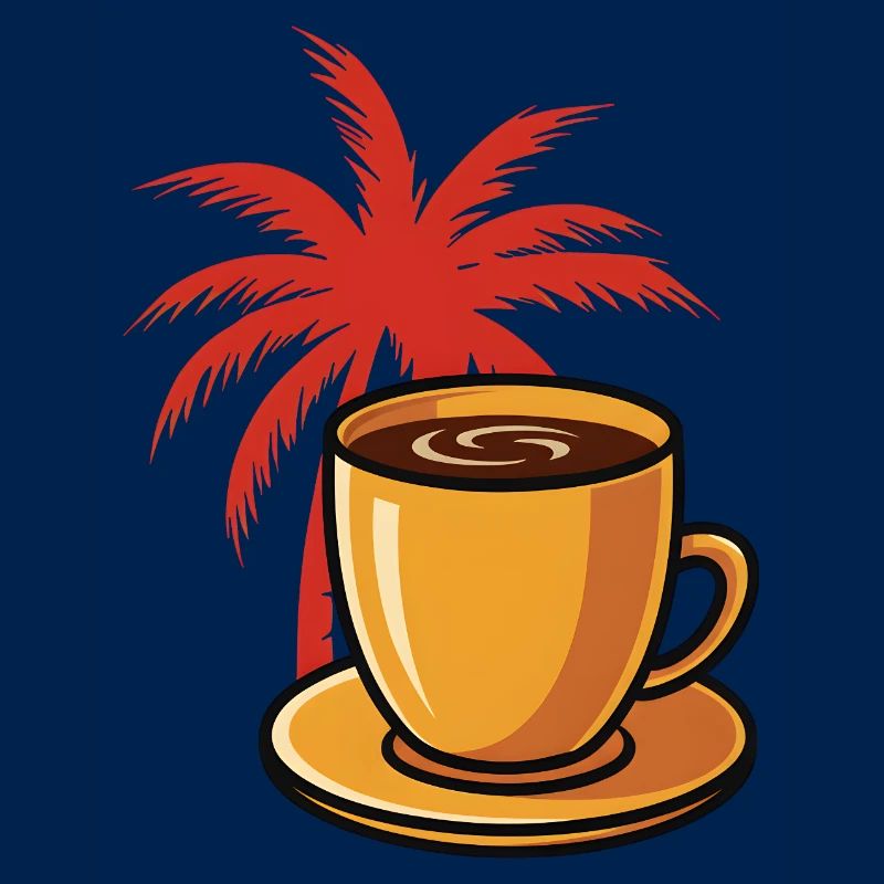 Tropischer Kaffee Palmenstil