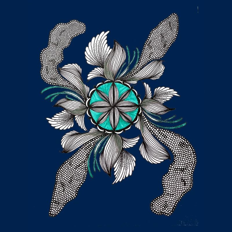 Fleur Étoile Déco Sarcelle