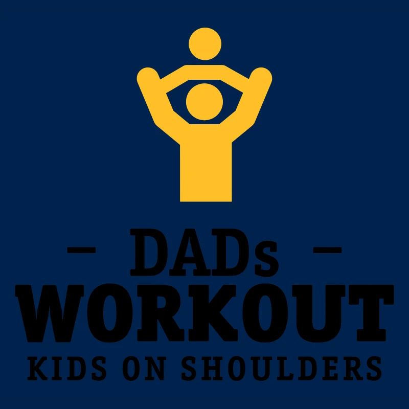 Papas workout mit Kind auf Schultern Geschenk