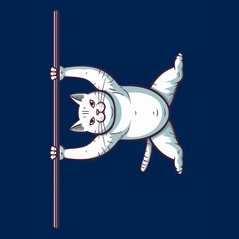 Chat comique blanc dans Iron X