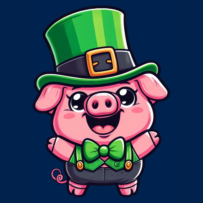 Dessin animé de cochon de la Saint-Patrick