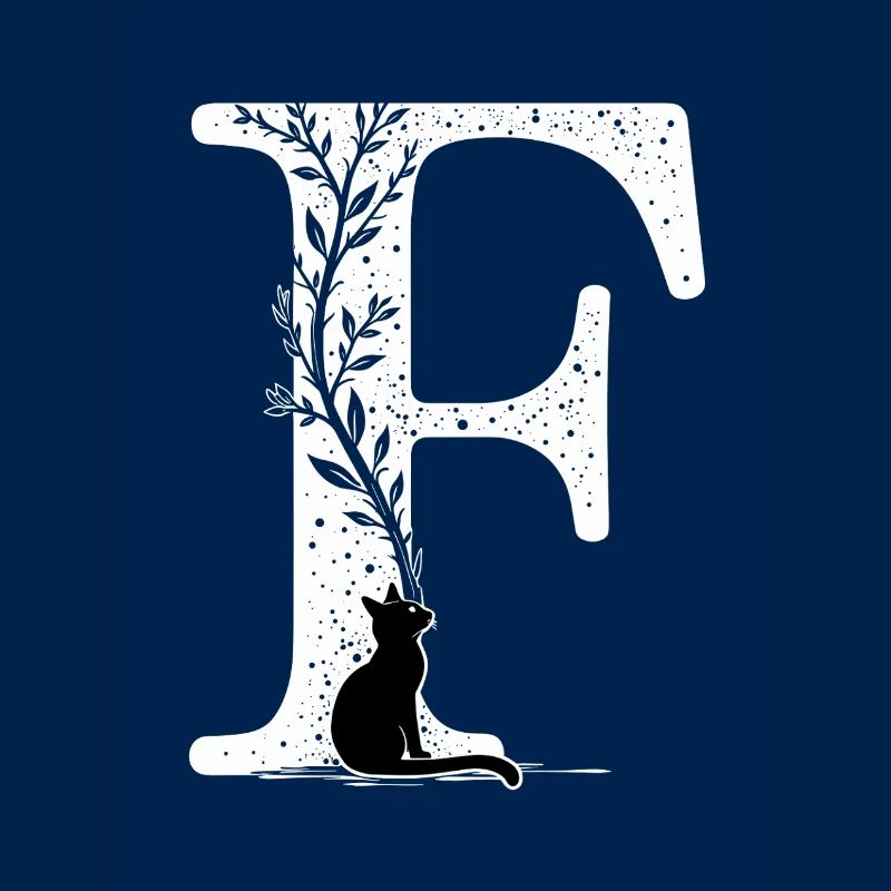 Buchstabe F mit Katze