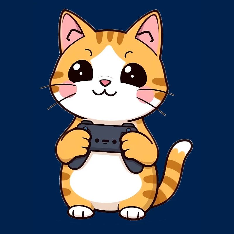 Gaming Katze mit Controller