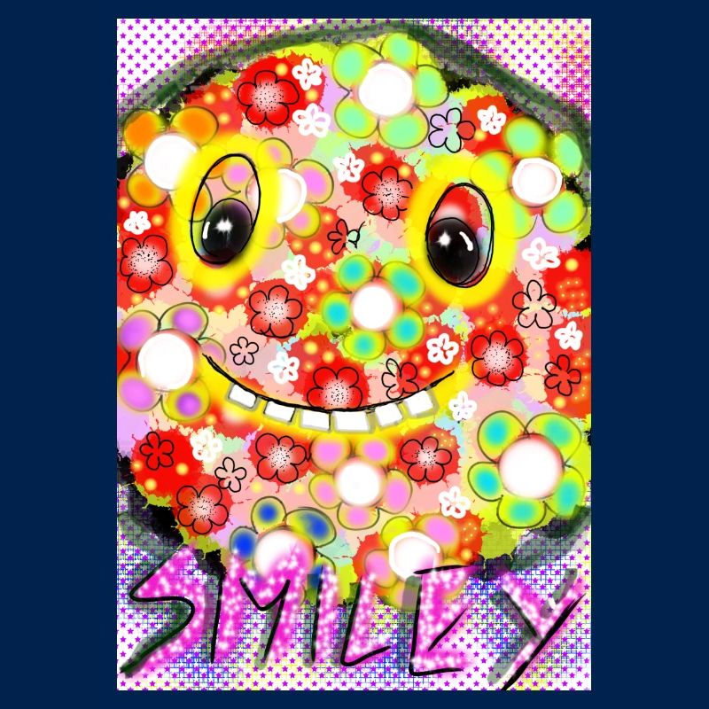 Bunte Pixel-Silhouette mit Smile