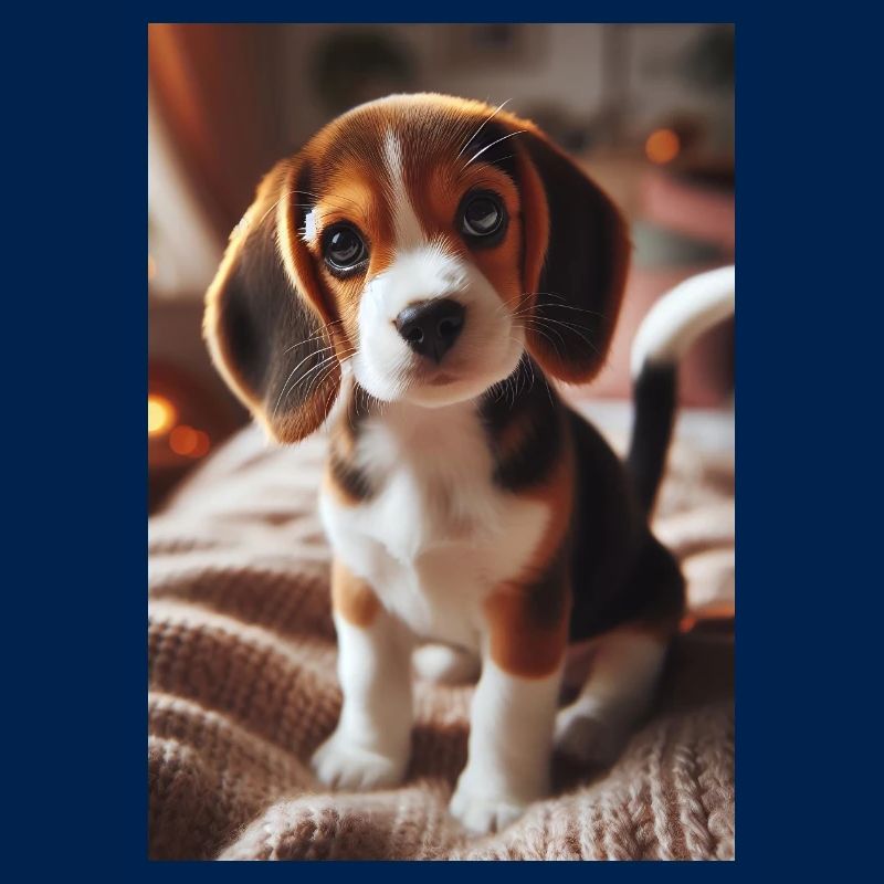 Adorable chiot Beagle sur une couverture douillette