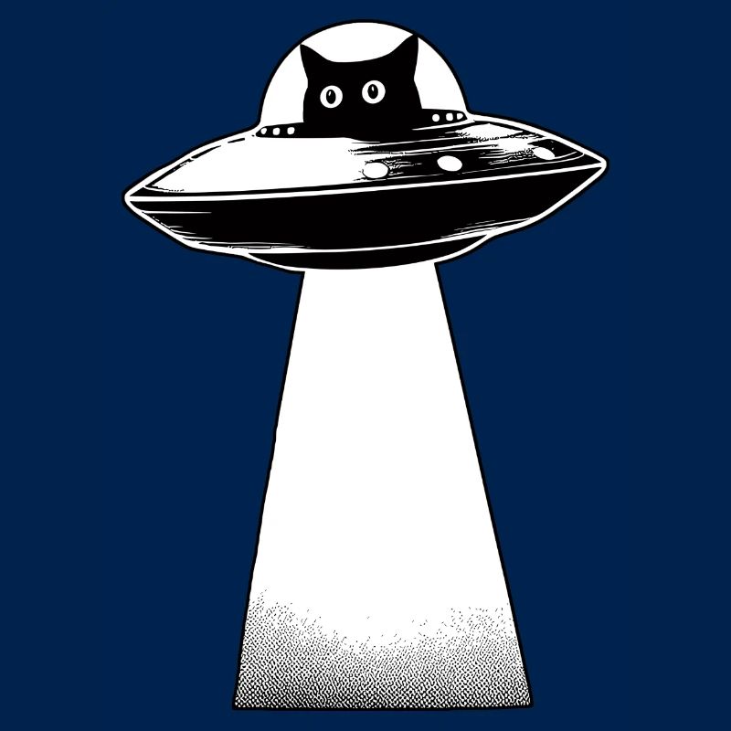 Cat Invasion UFO Alien Space Galaxy 3D Effect Cut