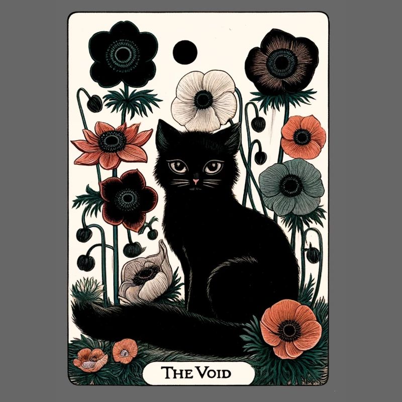 Void Cat in Bloom Tarot