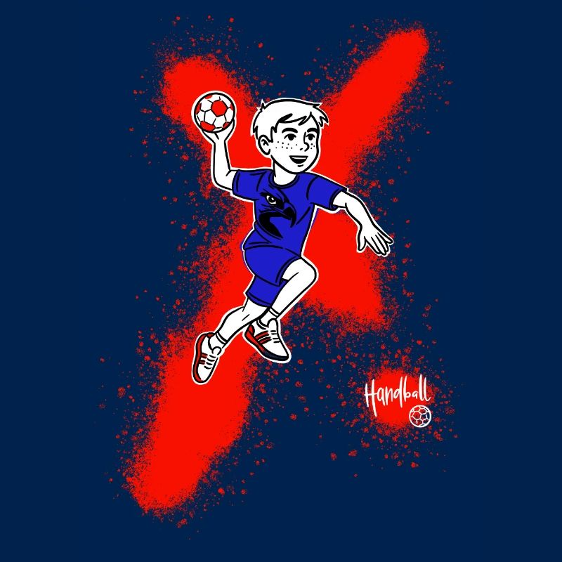 Handball Junge im Sprung