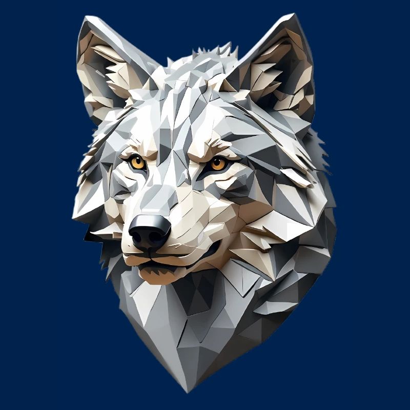 Wolfskopf LowPoly Geometrisch