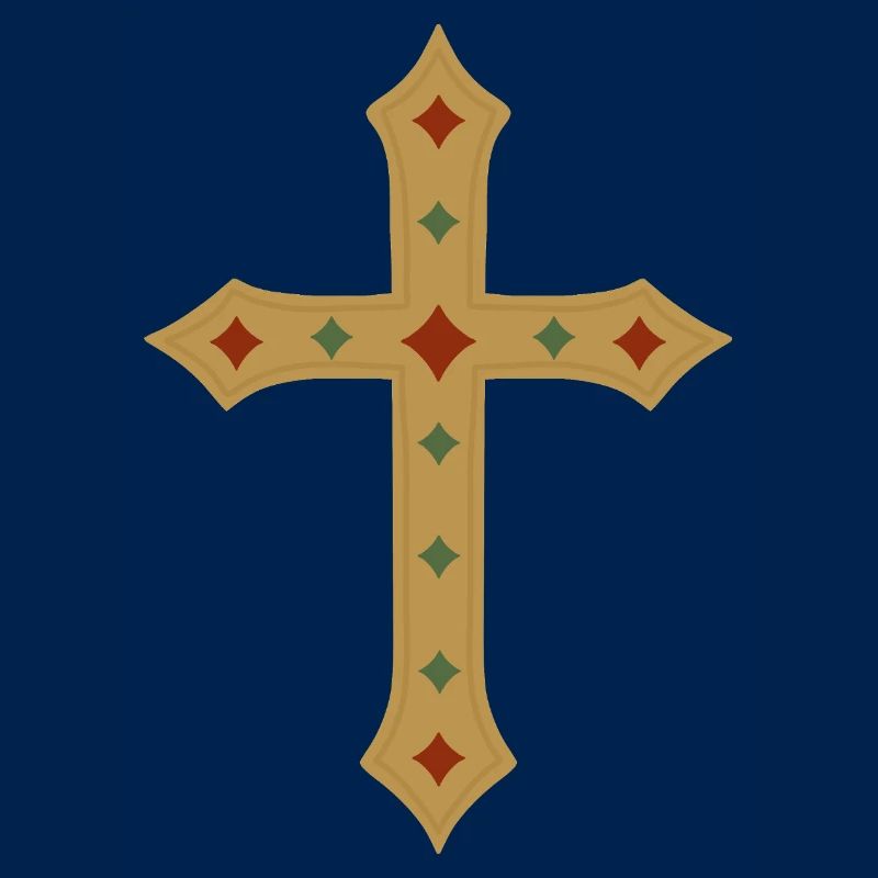 Croix d’or avec incrustations de gemmes