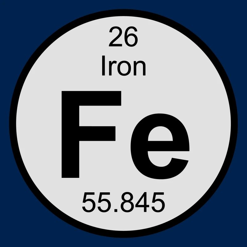 Element 26 - fe (iron) - Round (white)