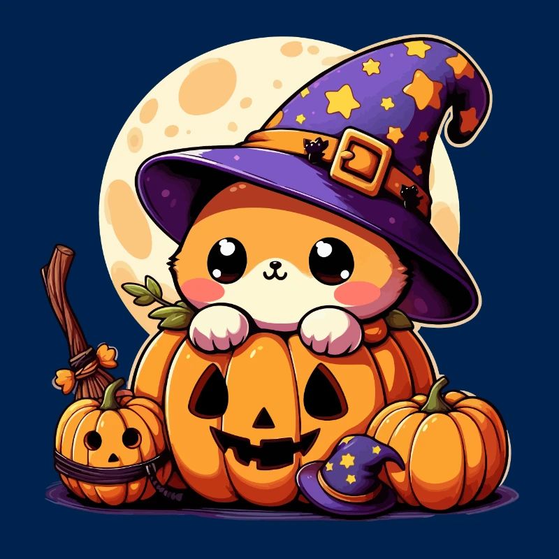 Petit Chat Mignon d'Halloween
