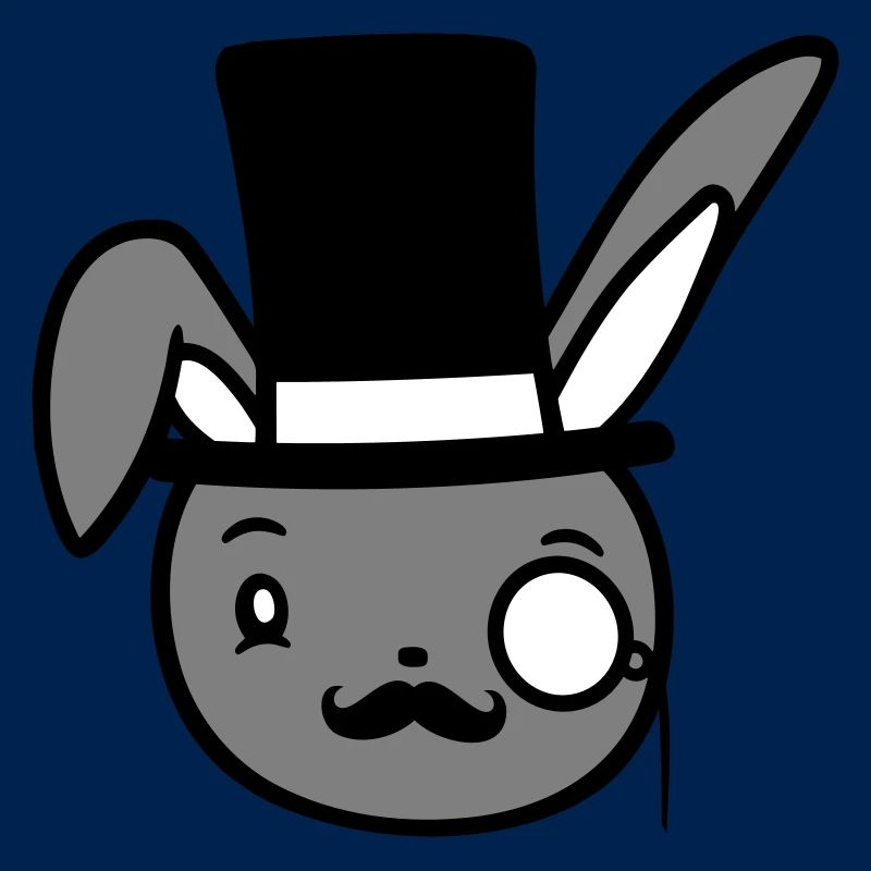 Mr. Bunny Gentleman Chapeau haut de forme Monocle Lunettes
