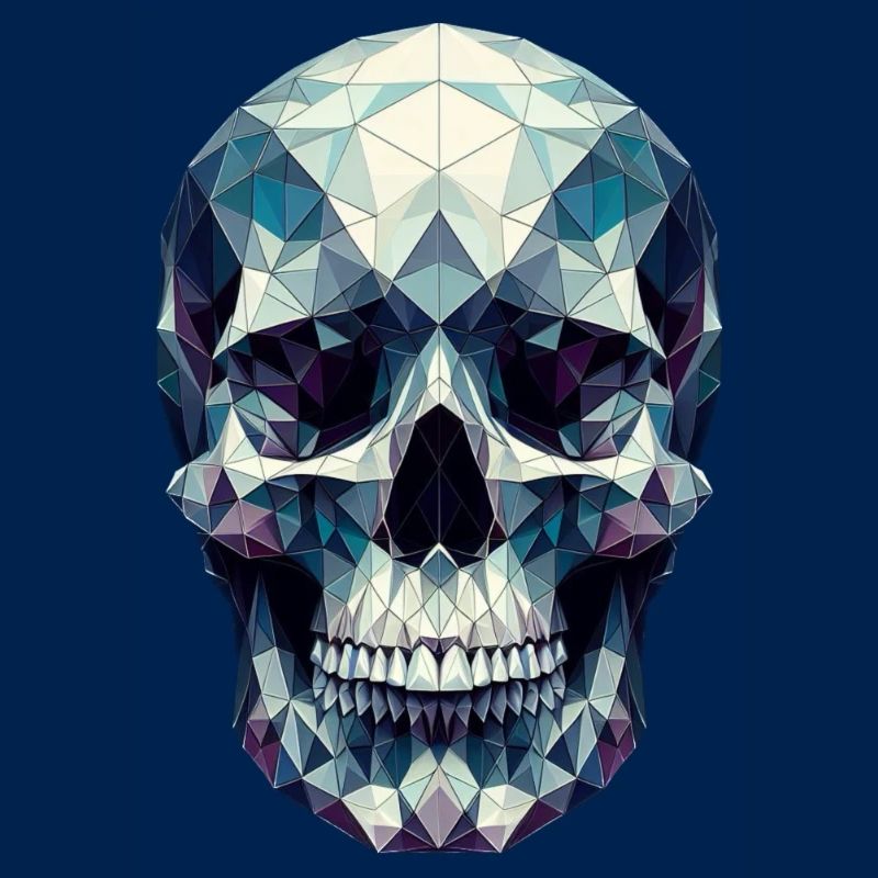 Ein bunter Totenkopf im Polygon-Stil