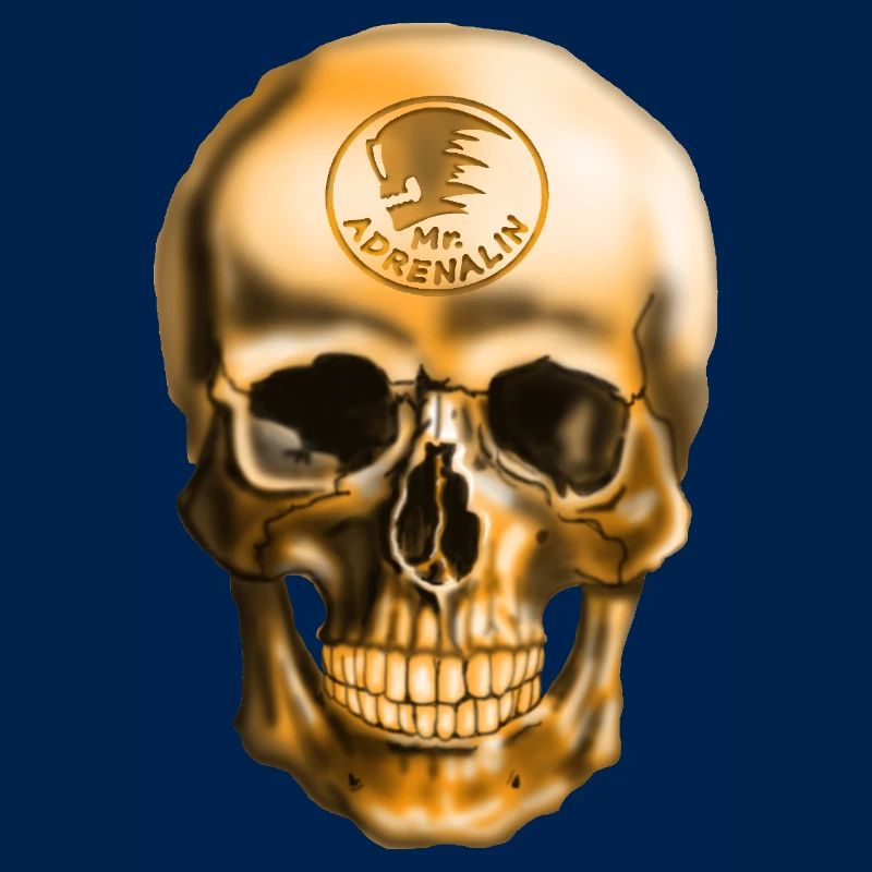 Schädel mit Adrenalin Emblem