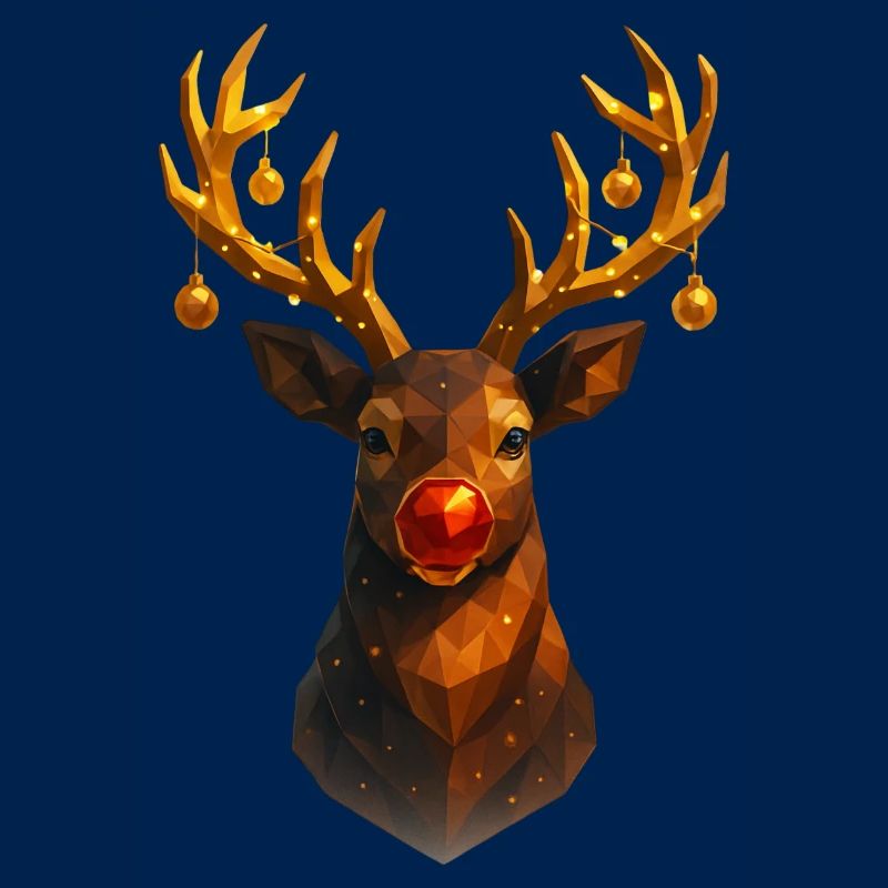 Renne de Noël Low Poly