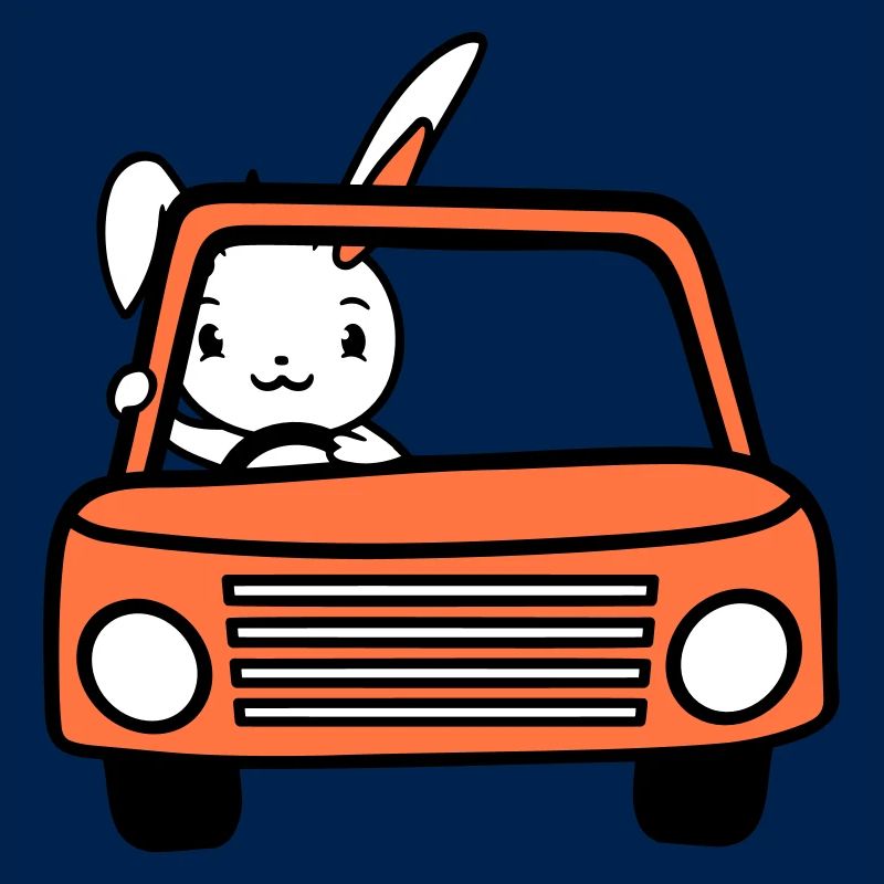 Rabbit Driving Car Driver Driving License Passed