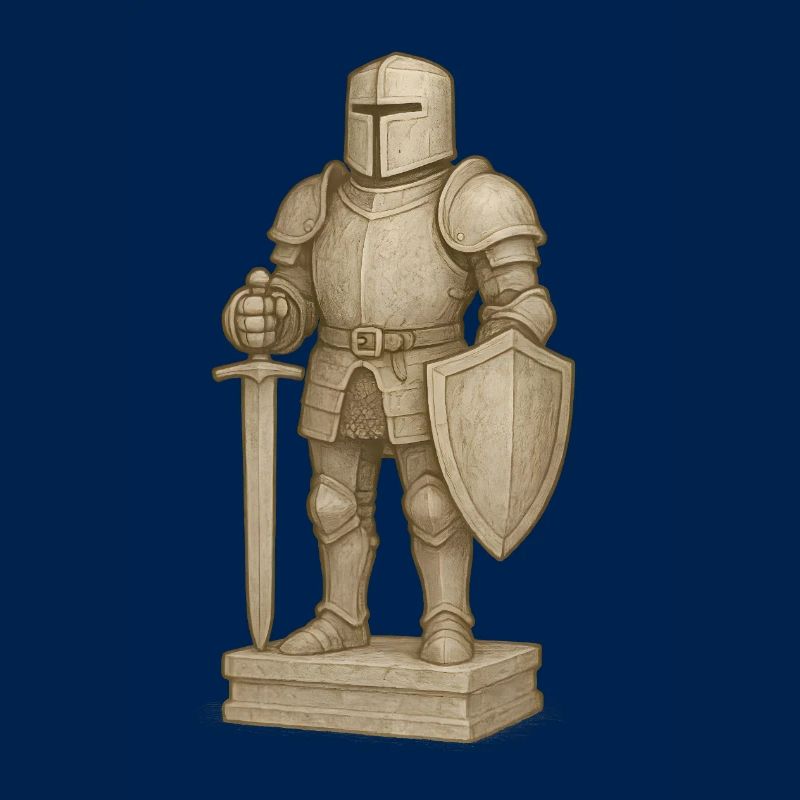 Knightly Samurai Figurine in Stone Style