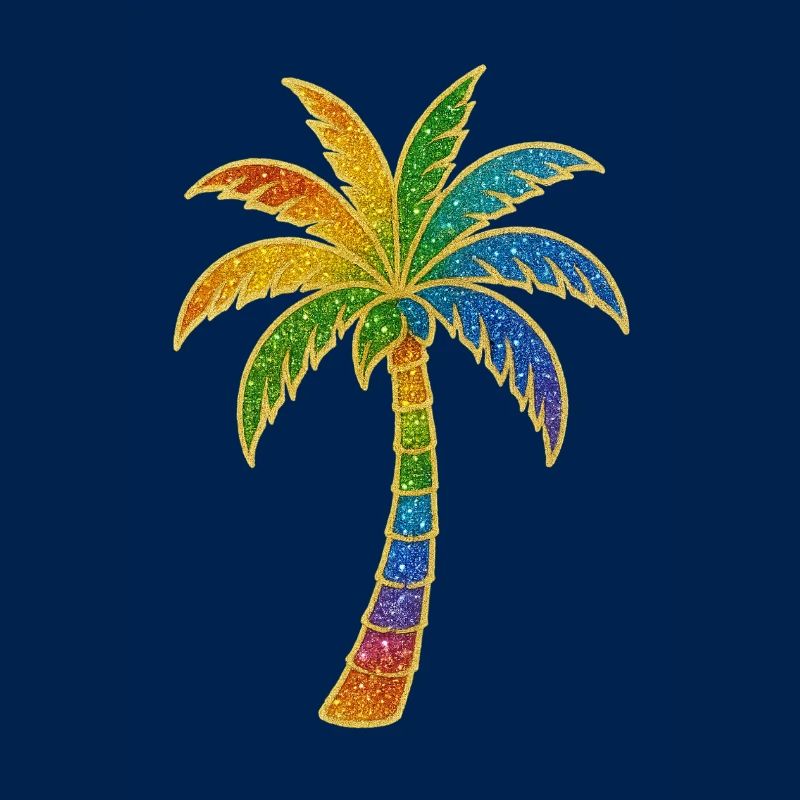 Bunter Regenbogen Palme