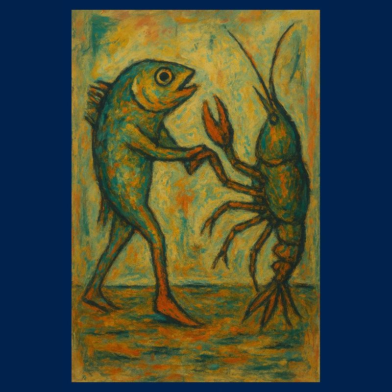 Abstrait Danse du poisson Impression d’art