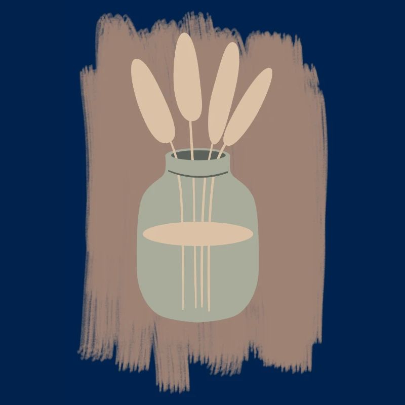 Vase mit Schilfrohr Minimal