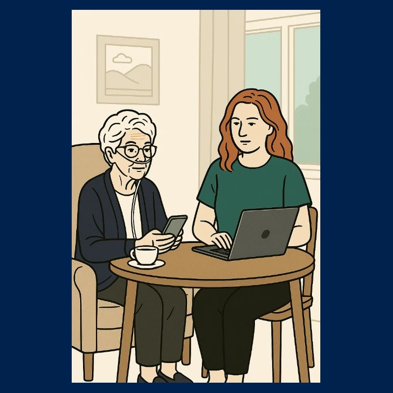 Generations at the table with technology