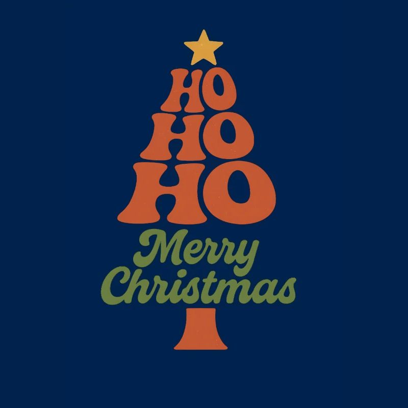 HoHoHo Weihnachtsbaum Typografie