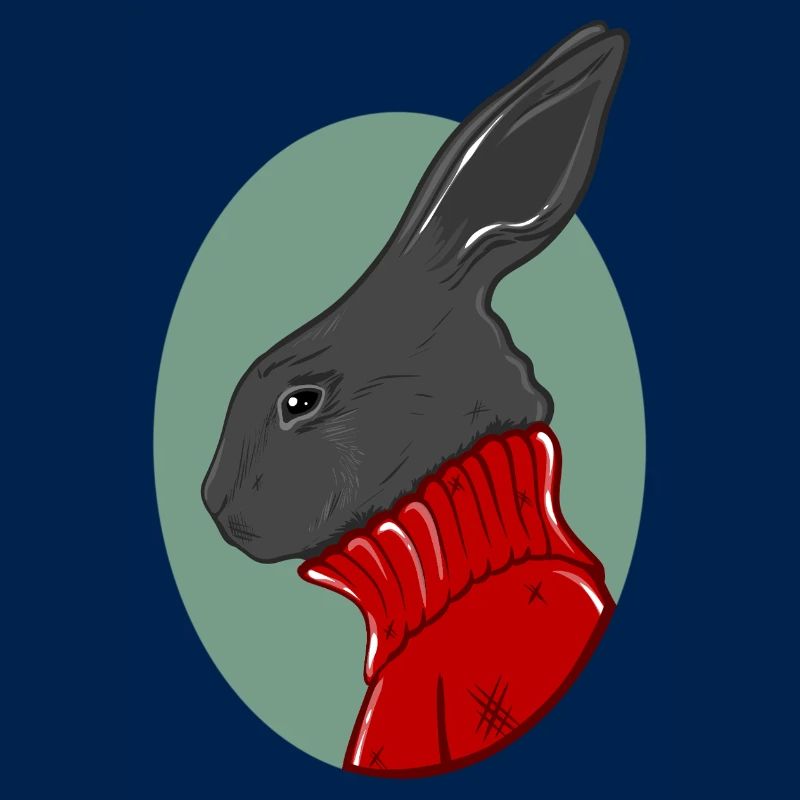 Hase mit rotem Pullover