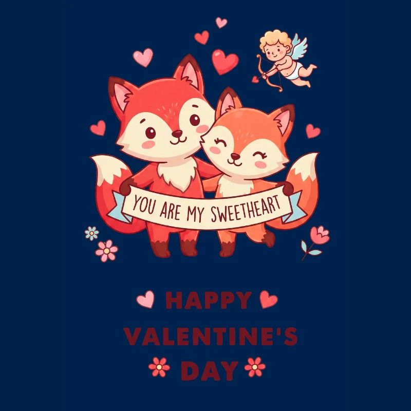 Renards complices de Saint-Valentin