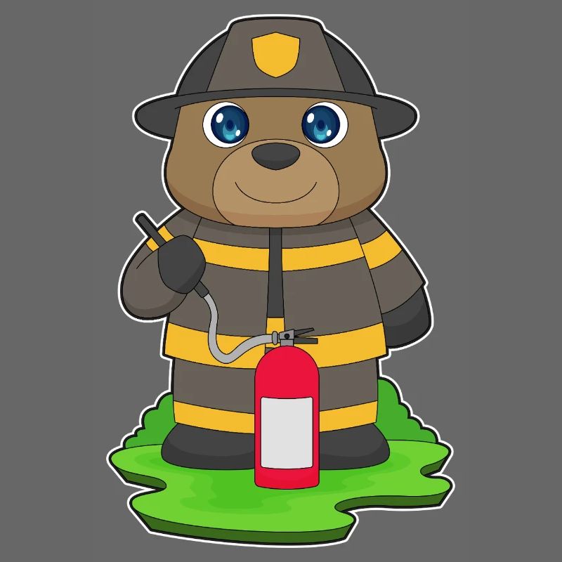 Bear Firefighter Fire Extinguisher Fire Brigade