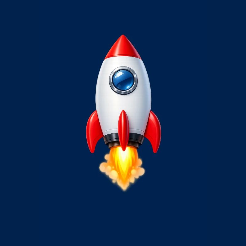 Fröhliche Rakete Retro-Design