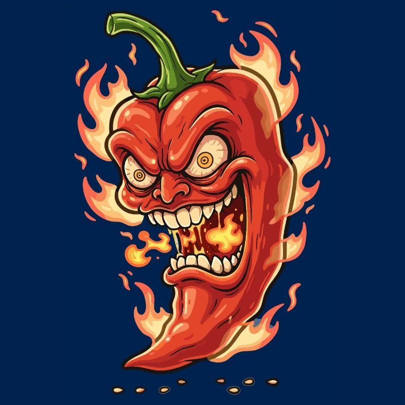 Flammender Chili-Gesicht