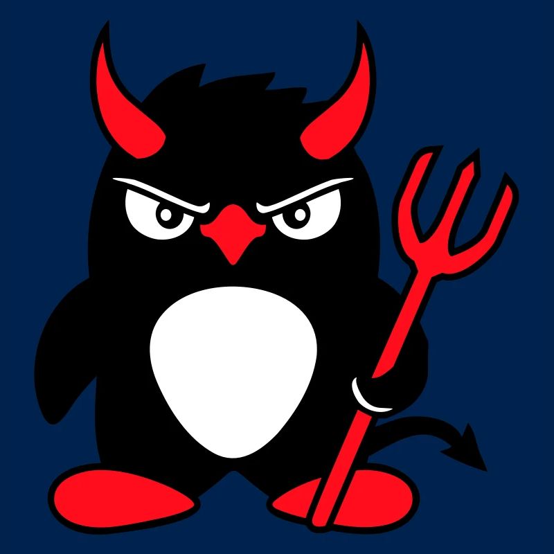 Pingouin Cornes de diable Trident Enfer Mal Satan