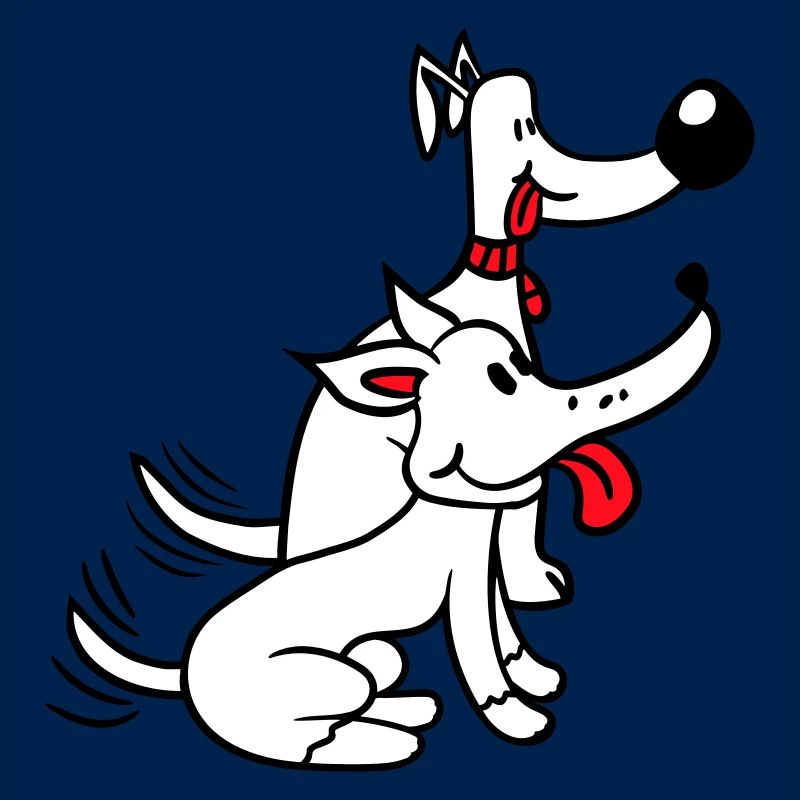 2 chiens équipe deux amis queue wiggle équipage