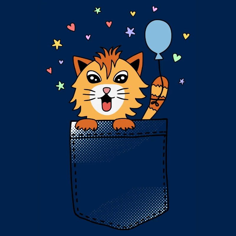 Chat dans la poche de poitrine