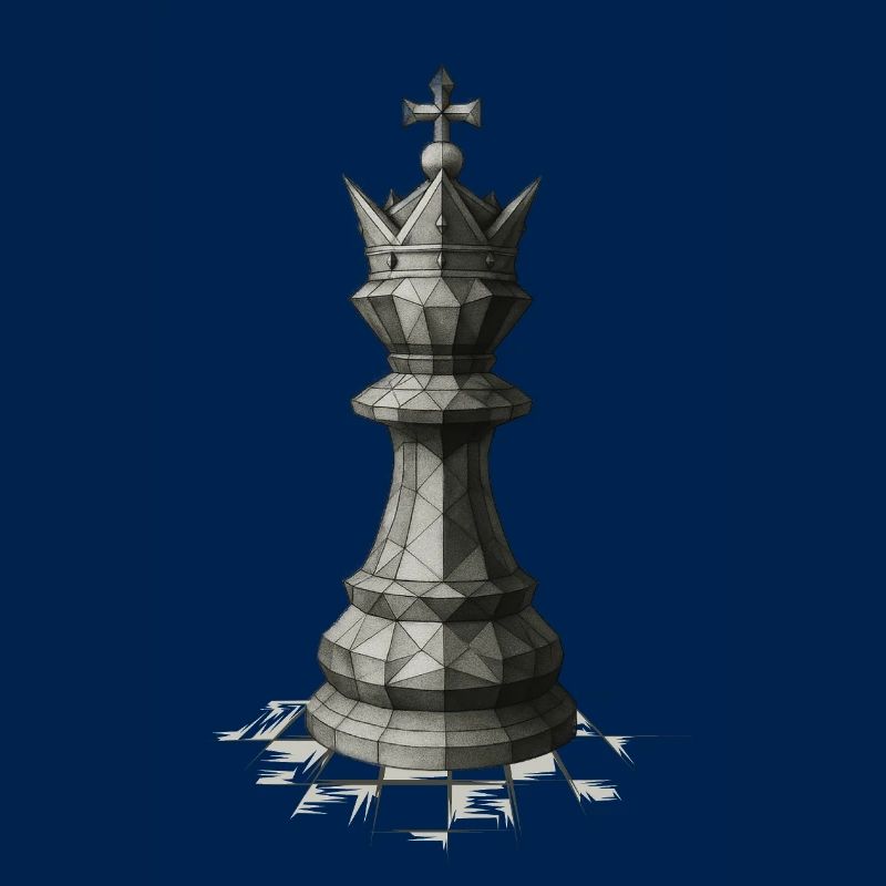 Chess King on Board – Dark Strategy Illustrations