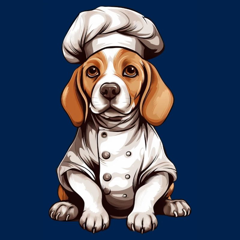 Chien Beagle avec chapeau de chef - Design mignon