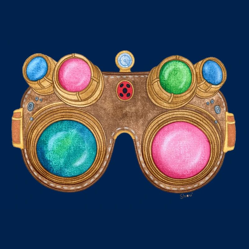 Regenbogen-Steampunk-Brille