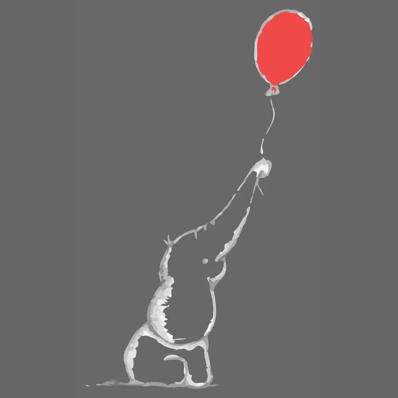 junger Elefant mit Luftballon Baby | Geschenkidee